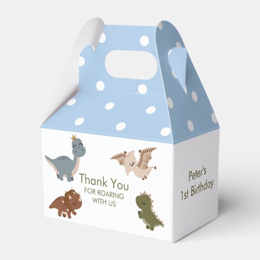 Boho Dinosaurs Blue Vielen Dank Geschenkschachtel (Vorderseite)