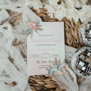 Boho-Disco-Junggesellinnenabschied-Einladung  Einladung