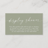Boho Display Showcard | Sage Green Baby Dusche Begleitkarte (Vorderseite)