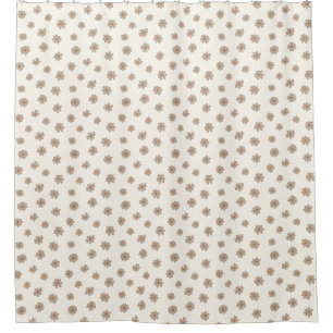 Boho Ditsy Neutraler Blumen Cottagecore Beige Taup Duschvorhang