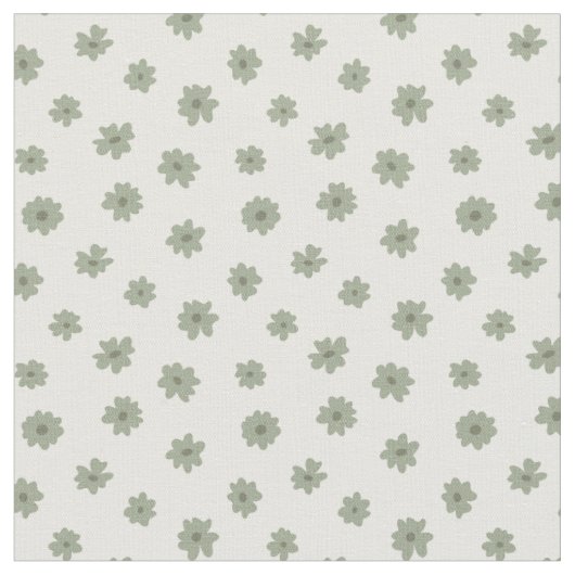 Boho-Ditsy-Sage-Grün-Blumenmuster-Zierlich-Klein-W Stoff (Nahaufnahme)