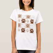 Boho Dog & Cat Paw Checkered T - Shirt (Vorderseite)