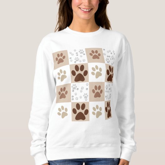Boho Dog Paw Prüfmuster Sweatshirt (Vorderseite)