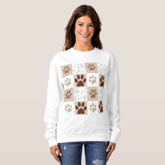 Boho Dog Paw Prüfmuster Sweatshirt (Vorne ganz)