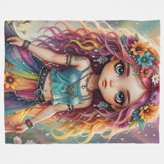 Boho Dollz Fleece Blanket (Vorderseite (Horizontal))