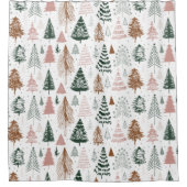 Boho Doodle Christmas Tree Pattern Duschvorhang (Vorderseite)