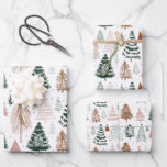 Boho Doodle Christmas Tree Pattern Geschenkpapier Set<br><div class="desc">Schenken Sie Ihre Geschenke in dieser niedlichen boho Weihnachtsverpackung.</div>