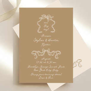 Boho Doodle handgeschriebene Retro Creams Wedding Einladung