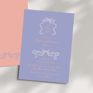 Boho Doodle handgeschriebene Retro Pastels Hochzei Einladung