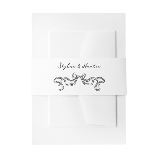 Boho Doodle Handgeschriebene Retro Schwarz-weiße H Einladungsbanderole (Vorderseite Beispiel)