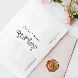 Boho Doodle Handgeschriebene Retro Schwarz-weiße H Einladungsbanderole