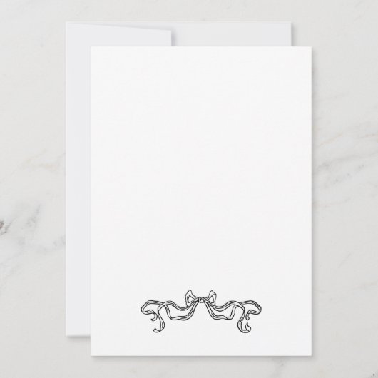 Boho Doodle handschriftlich Retro Schwarz & Weiß E Einladung (Rückseite)