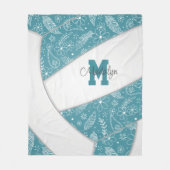 Boho doodle-Muster aquamariner Volleyball Fleecedecke (Vorderseite)