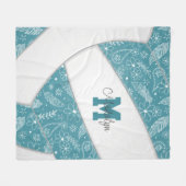 Boho doodle-Muster aquamariner Volleyball Fleecedecke (Vorderseite (Horizontal))