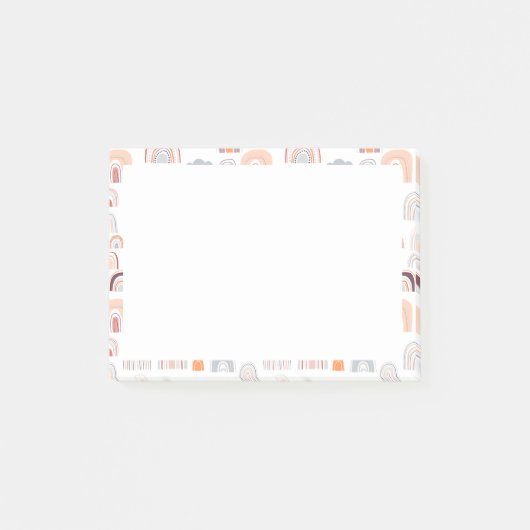 Boho Doodle Rainbow Pattern Post-it Klebezettel (Vorderseite)