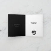 Boho doodle Schwarz-weißer Basketballkorb Geburtst Karte (Innenseite)