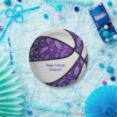 Boho Doodles lila Basketballfest Pappteller (Party)