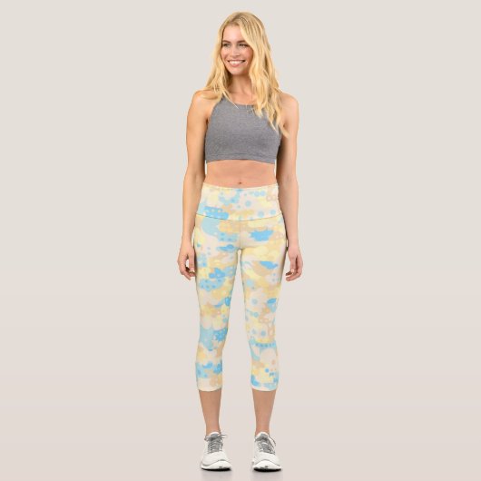 Boho Dot Pattern Capri Leggings (Vorderseite)