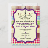 Boho Dots: Party der Kronleuchter-Häuserwärmung Einladung (Vorderseite)