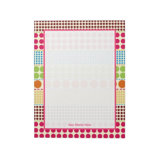Boho Dots Personalisiert Notepad Notizblock (Rotiert)
