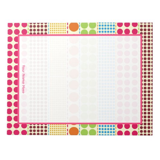 Boho Dots Personalisiert Notepad Notizblock (Vorderseite)