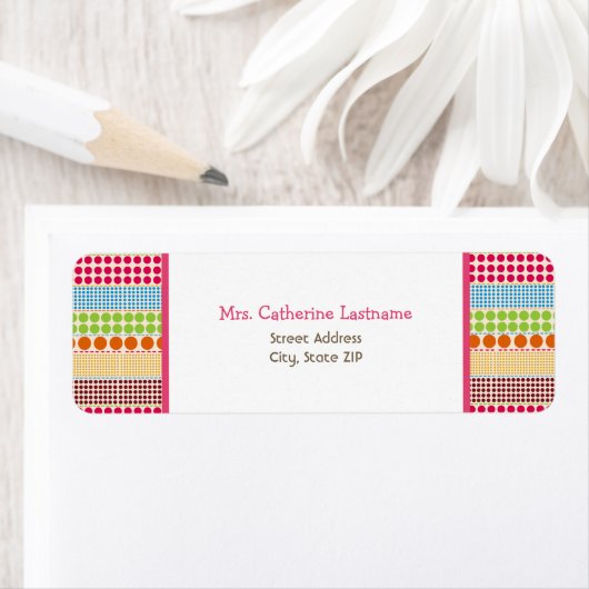 Boho Dots & Pink-Adressenaufkleber (Insitu)