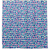 Boho Dots rosa und blaues Muster Duschvorhang (Vorderseite)