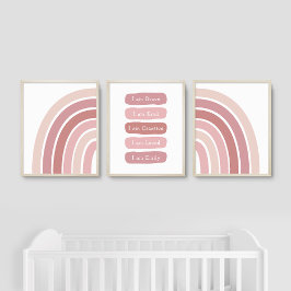 Boho Double Rainbow Kids Affirmations Bilderwand Sets