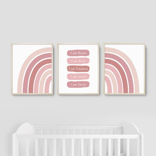 Boho Double Rainbow Kids Affirmations Bilderwand Sets