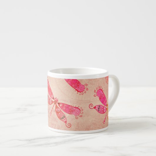 Boho Dragonfis in Rosa Espressotasse (Vorderseite Rechts)