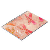 Boho Dragonfis in Rosa Notizblock (Linke Seite)