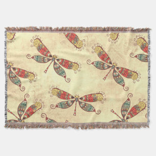 Boho Dragonflies in Sepia Decke