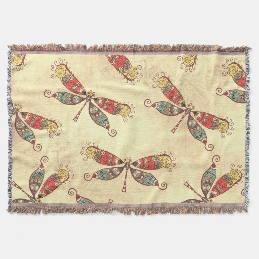 Boho Dragonflies in Sepia Decke (Vorderseite)