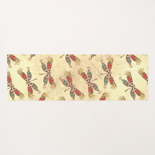 Boho Dragonflies in Sepia Yogamatte (Rückseite (Horizontal))