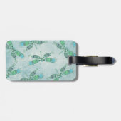 Boho Dragonfts in Blau Gepäckanhänger (Rückseite horizontal)