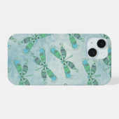 Boho Dragonfts in Blau iPhone 15 Hülle (Rückseite (Horizontal))