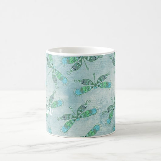 Boho Dragonfts in Blau Kaffeetasse (Mittel)