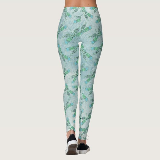 Boho Dragonfts in Blau Leggings (Rückseite)