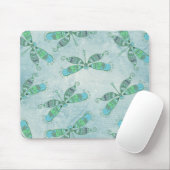 Boho Dragonfts in Blau Mousepad (Mit Mouse)