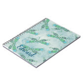 Boho Dragonfts in Blau Notizblock (Linke Seite)