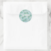 Boho Dragonfts in Blau Runder Aufkleber (Tasche)