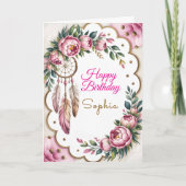 Boho Dream Birthday Greeting Karte (Vorderseite)