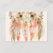 Boho Dream Catcher Babydusche Buchungsanfrage Begleitkarte (Rückseite)