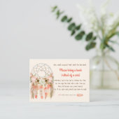 Boho Dream Catcher Babydusche Buchungsanfrage Begleitkarte (Stehend Vorderseite)
