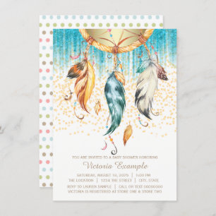 Boho Dream Catcher Babydusche Einladung