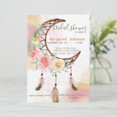 Boho Dream Catcher Bridal Dusche Einladung (Stehend Vorderseite)