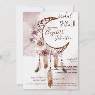 Boho Dream Catcher Bridal Shower Invitation Einladung