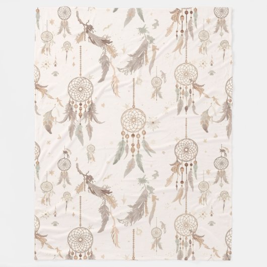 Boho Dream Catcher Celestial Feathers Soft Fleece (Vorderseite)