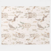 Boho Dream Catcher Celestial Feathers Soft Fleece (Vorderseite (Horizontal))