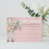 BOHO Dream Catcher Feather Baby Shower Ratschläge Einladung (Stehend Vorderseite)